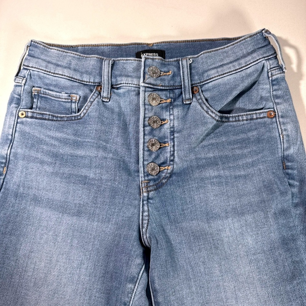 Express Skinny Mid Rise Light Wash Button Fly Denim Jeans‎  Size 2 - Picture 12 of 12